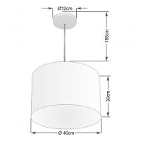 Lustre Pendente Cilíndrico Vivare Md-4146 Cúpula Em Tecido 40x30cm - Bivolt Rustico-cinza 127/220v - 4