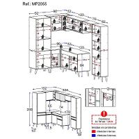 Cozinha Completa De Canto Veneza Gw Mp2055 Com Armário E Balcão Branca - 3