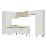 Cozinha Completa De Canto Veneza Gw Mp2055 Com Armário E Balcão Branca