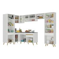 Cozinha Completa De Canto Veneza Gw Mp2055 Com Armário E Balcão Branca - 6