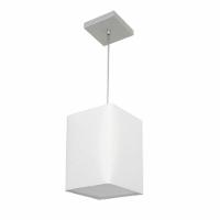 Lustre Pendente Quadrado Md-4007 Cúpula Em Tecido 25/16x16cm Branco - Bivolt - 2