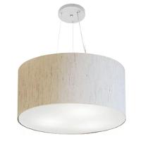 Lustre Pendente Cilíndrico Vivare Md-4189 Cúpula Em Tecido 50x30cm - Bivolt Linho Bege 127/220v - 1
