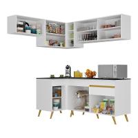 Cozinha Completa De Canto Veneza Gw Mp2059 Com Armário E Balcão Branca