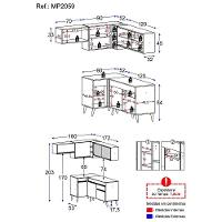 Cozinha Completa De Canto Veneza Gw Mp2059 Com Armário E Balcão Branca - 7