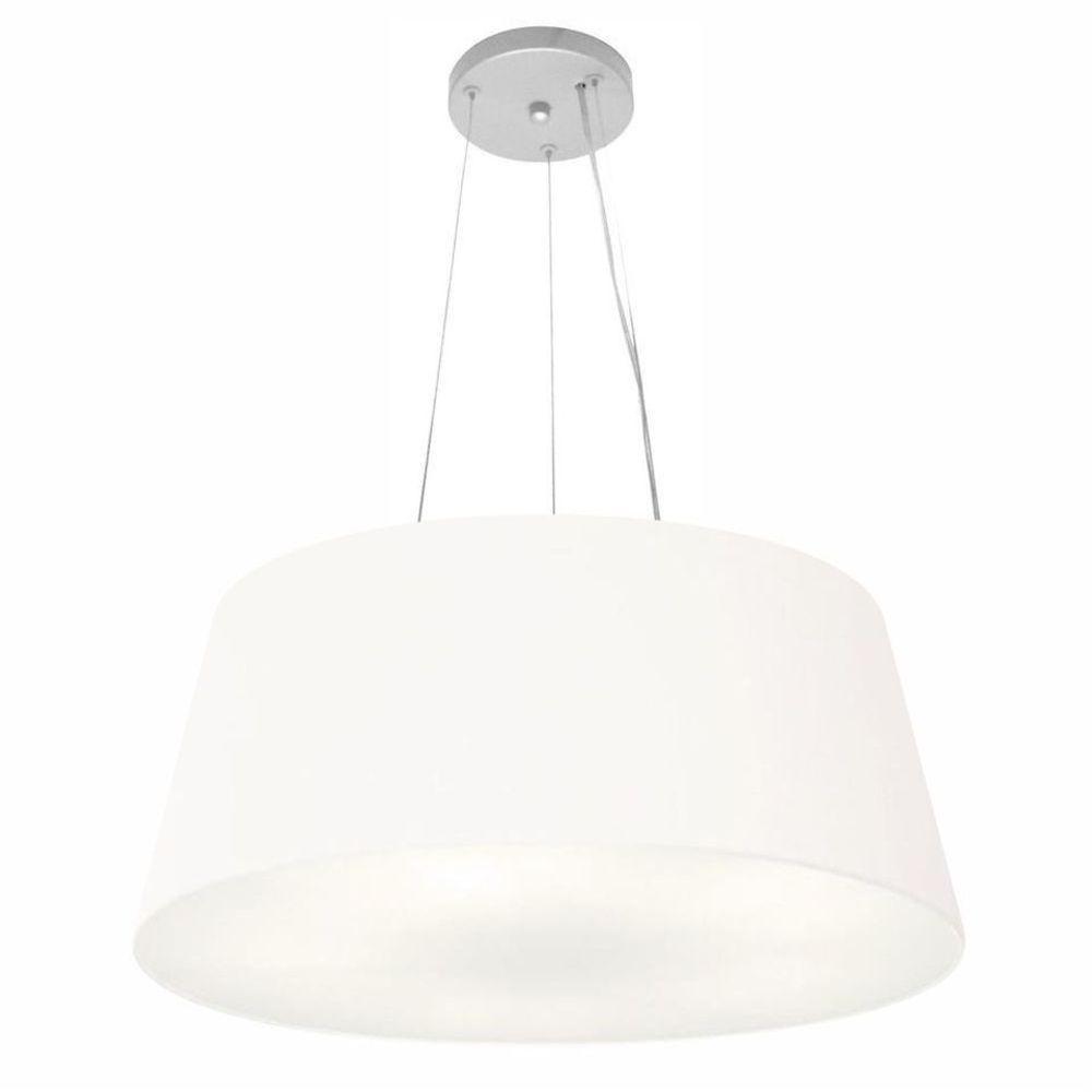 Lustre Pendente Cone Vivare Md-4062 Cúpula Em Tecido 25/60x50cm - Bivolt Branco 127/220v - 1
