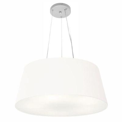 Lustre Pendente Cone Vivare Md-4062 Cúpula Em Tecido 25/60x50cm - Bivolt Branco 127/220v