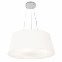Lustre Pendente Cone Vivare Md-4062 Cúpula Em Tecido 25/60x50cm - Bivolt Branco 127/220v - 1