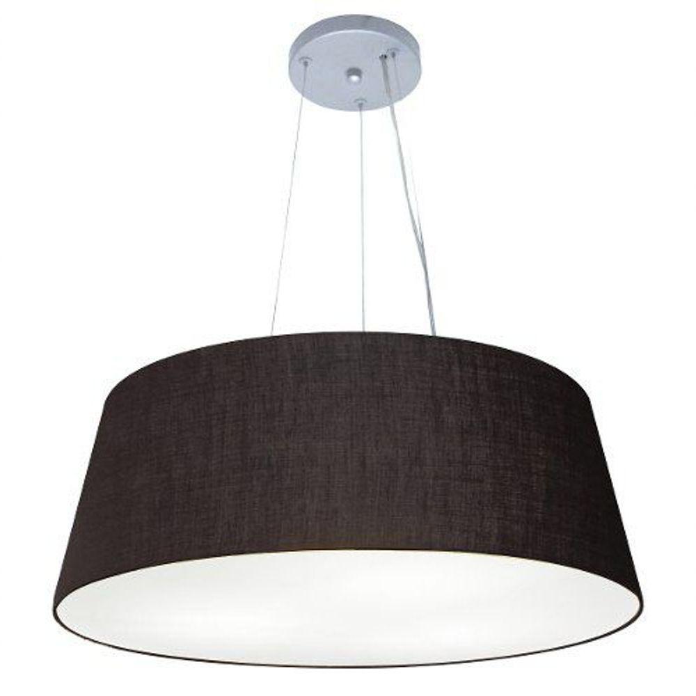 Lustre Pendente Cone Vivare Md-4072 Cúpula Em Tecido 30/80x65cm - Bivolt Preto 127/220v - 1