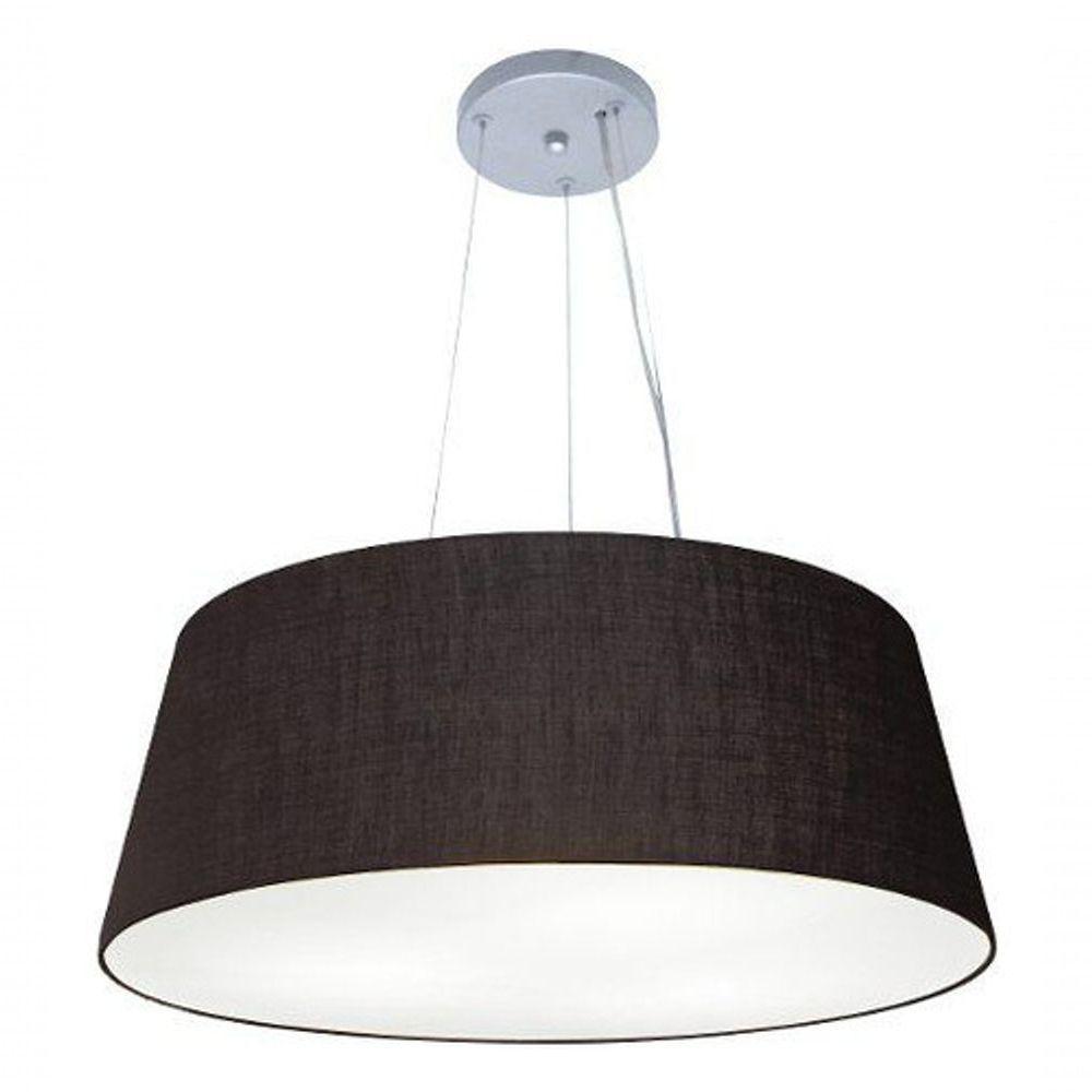 Lustre Pendente Cone Vivare Md-4072 Cúpula Em Tecido 30/80x65cm - Bivolt Preto 127/220v - 3