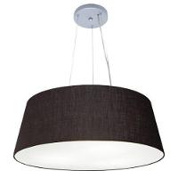 Lustre Pendente Cone Vivare Md-4072 Cúpula Em Tecido 30/80x65cm - Bivolt Preto 127/220v - 1