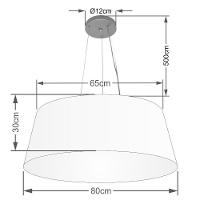 Lustre Pendente Cone Vivare Md-4072 Cúpula Em Tecido 30/80x65cm - Bivolt Preto 127/220v - 2