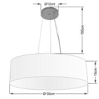Lustre Pendente Cilíndrico Vivare Md-4190 Cúpula Em Tecido 55x15cm - Bivolt Rustico-cinza 127/220v - 2