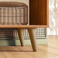 Rack Bancada New Austin 135,7cm Pérola Metalizado-cinamomo Mel Para Tv Até 50 - Mobler Pérola Metalizado-cinamomo Mel