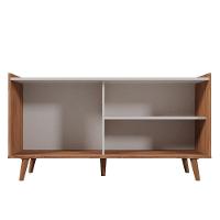 Rack Bancada New Austin 135,7cm Pérola Metalizado-cinamomo Mel Para Tv Até 50 - Mobler Pérola Metalizado-cinamomo Mel - 5