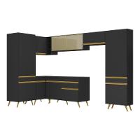 Cozinha Completa De Canto Veneza Gb Mp2055 Com Armário E Balcão Preta - 2