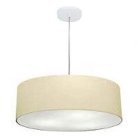 Lustre Pendente Cilíndrico Vivare Md-4218 Cúpula Em Tecido 55x15cm - Bivolt Algodão-crú 127/220v - 6
