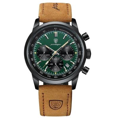 Relógio Masculino Cronógrafo Poedagar Militar Material Aço Inoxidável Verde