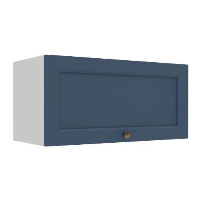 Armário De Cozinha Americana Aéreo 70cm Com 1 Porta Basculante Multimóveis Cr20487 Branco-Azul