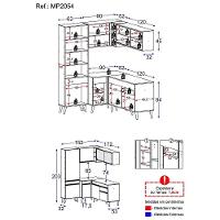 Cozinha Completa De Canto Veneza Gb Mp2054 Com Armário E Balcão Preta - 1
