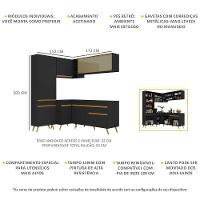 Cozinha Completa De Canto Veneza Gb Mp2054 Com Armário E Balcão Preta - 2