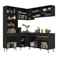 Cozinha Completa De Canto Veneza Gb Mp2054 Com Armário E Balcão Preta - 5