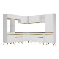 Cozinha Completa De Canto Veneza Gw Mp2047 Com Armário E Balcão Branca