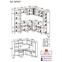 Cozinha Completa De Canto Veneza Gw Mp2047 Com Armário E Balcão Branca - 6