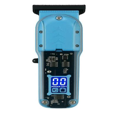 Maquina Cortar Cabelo Transparente Visor Digital Azul