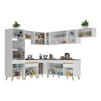 Cozinha Completa De Canto Veneza Gw Mp2048 Com Armário E Balcão Branca - 5