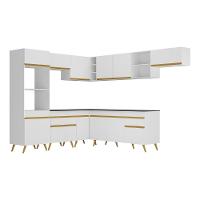 Cozinha Completa De Canto Veneza Gw Mp2048 Com Armário E Balcão Branca - 7