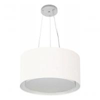 Lustre Pendente Cilíndrico Duplo Vivare Md-4123 Cúpula Em Tecido 40x25cm - Bivolt Branco 127/220v - 3