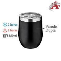 Copo Térmico Em Inox Parede Dupla 350ml Preto Tampa Hermética - 2