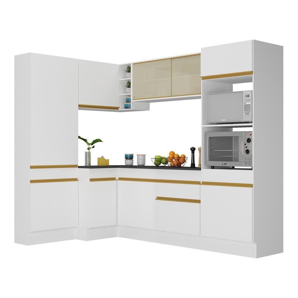 Cozinha Completa De Canto Com Armário E Balcão Branca - 7