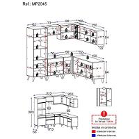 Cozinha Completa De Canto Veneza Gb Mp2045 Com Armário E Balcão Preta - 2