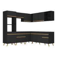 Cozinha Completa De Canto Veneza Gb Mp2045 Com Armário E Balcão Preta - 3