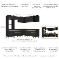 Cozinha Completa De Canto Veneza Gb Mp2045 Com Armário E Balcão Preta - 5