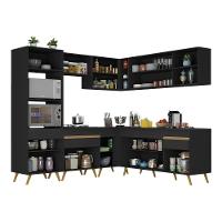 Cozinha Completa De Canto Veneza Gb Mp2045 Com Armário E Balcão Preta - 6