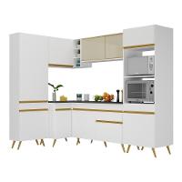 Cozinha Completa De Canto Veneza Gw Mp2050 Com Armário E Balcão Branca - 9