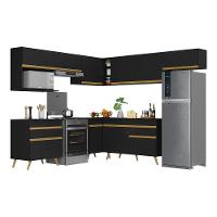 Cozinha Completa De Canto Veneza Gb Mp2071 Com Armário E Balcão Preta - 1