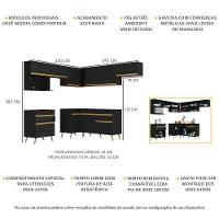 Cozinha Completa De Canto Veneza Gb Mp2071 Com Armário E Balcão Preta - 6