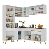 Cozinha Completa De Canto Veneza Gw Mp2054 Com Armário E Balcão Branca