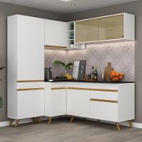 Cozinha Completa De Canto Veneza Gw Mp2054 Com Armário E Balcão Branca - 6