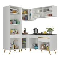 Cozinha Completa De Canto Veneza Gw Mp2053 Com Armário E Balcão Branca - 2