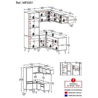 Cozinha Completa De Canto Veneza Gw Mp2051 Com Armário E Balcão Branca - 7