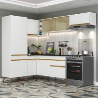 Cozinha Completa De Canto Veneza Gw Mp2051 Com Armário E Balcão Branca - 9