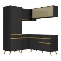 Cozinha Completa De Canto Veneza Gb Mp2053 Com Armário E Balcão Preta - 1