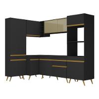 Cozinha Completa De Canto Veneza Gb Mp2050 Com Armário E Balcão Preta - 3