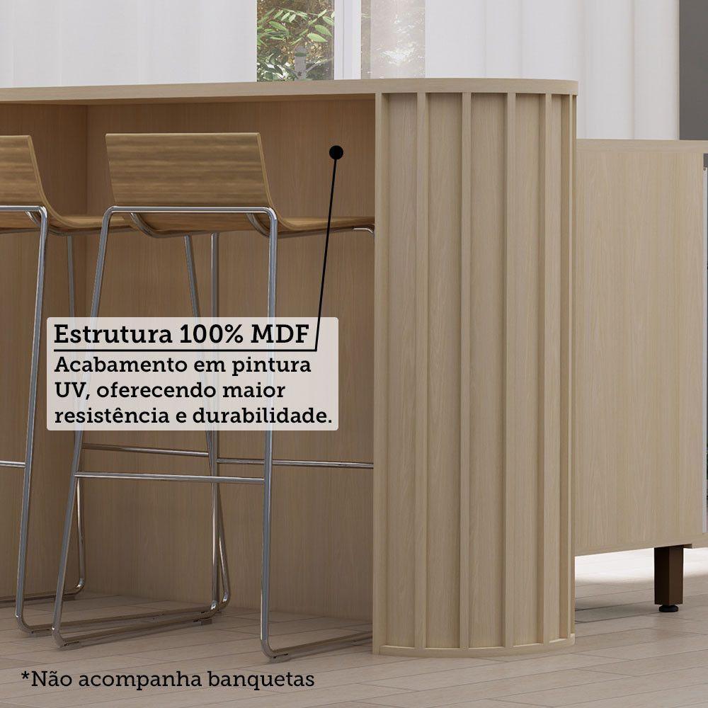 Bancada Cozinha 144cm C/ Tampo P/ Ilha Aura Luciane Móveis Carvalho - 4