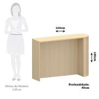 Bancada Cozinha 144cm C/ Tampo P/ Ilha Aura Luciane Móveis Carvalho - 2