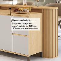 Bancada Cozinha 144cm C/ Tampo P/ Ilha Aura Luciane Móveis Carvalho - 5